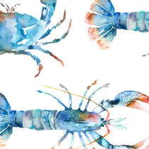 Crustaceans Cobalt Fabric by the Metre